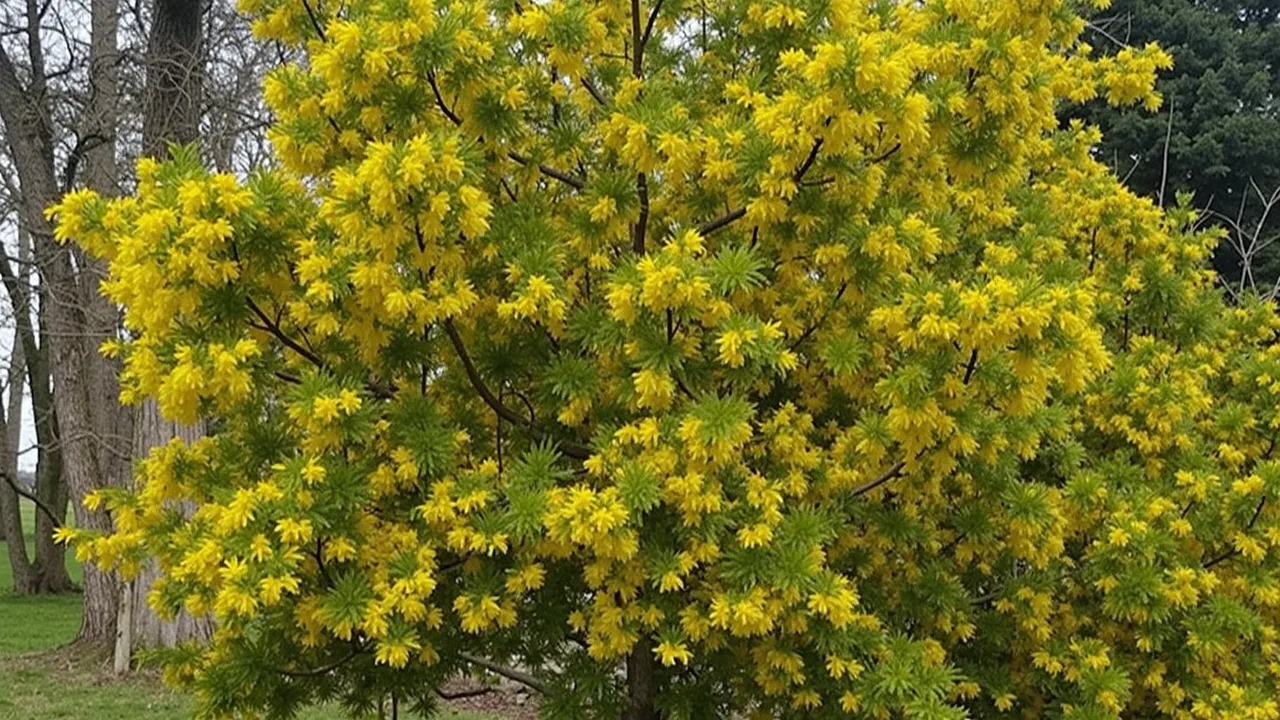 Acacia dealbata (silver wattle / mimosa) in full flower