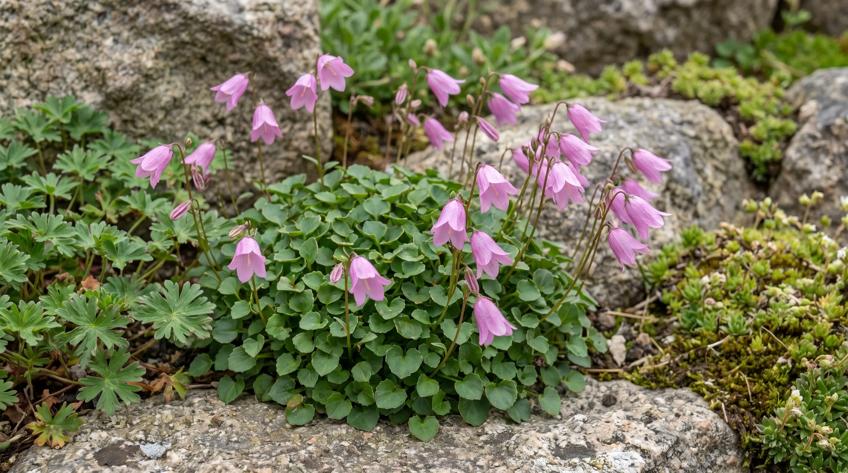 Campanula Betulifolia growing in a UK garden setting
