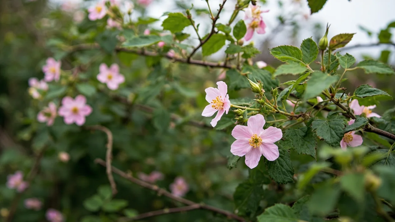Dog Rose (Rosa rugosa) documentary photo