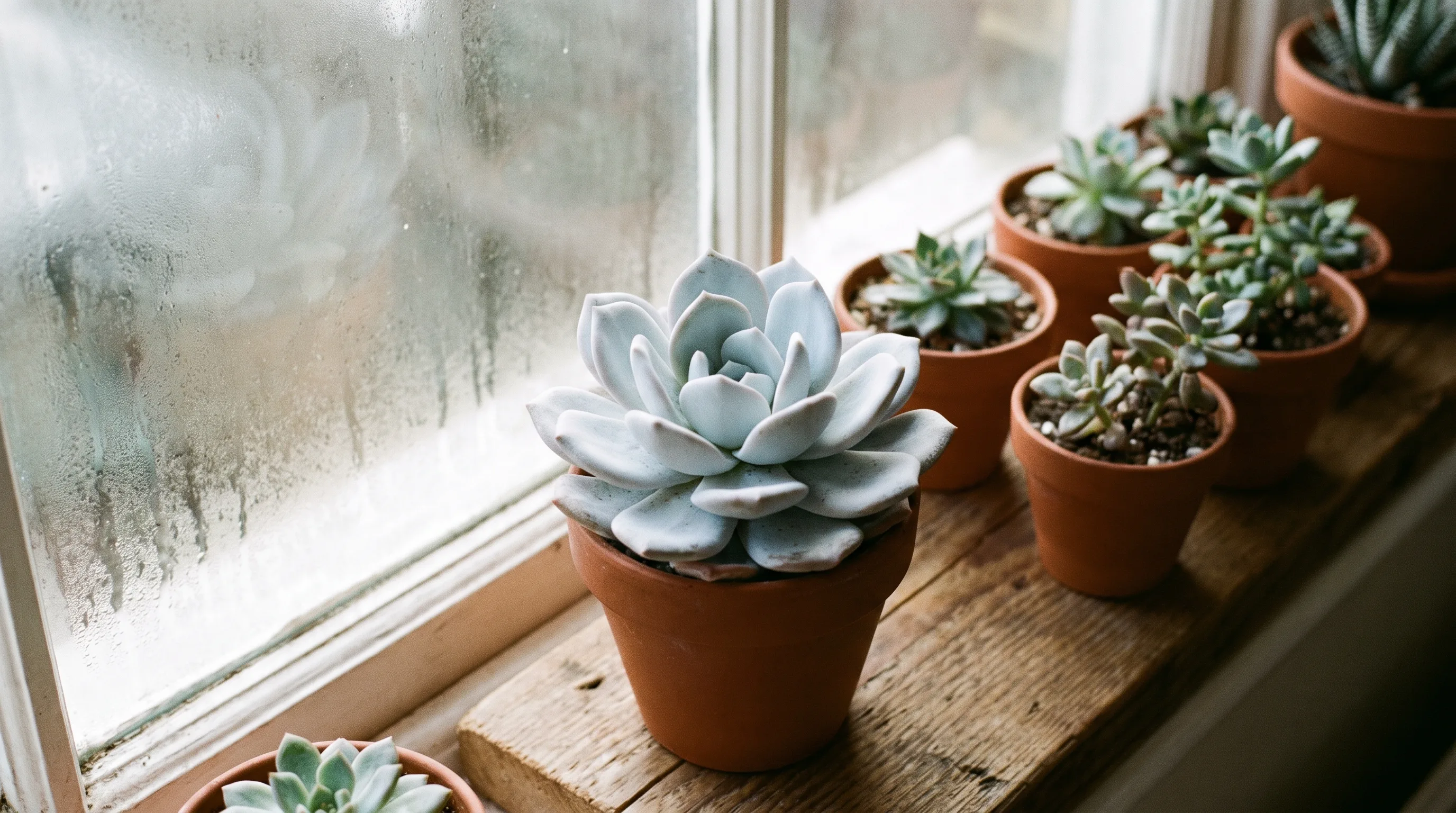 Echeveria Laui growing in a UK garden setting
