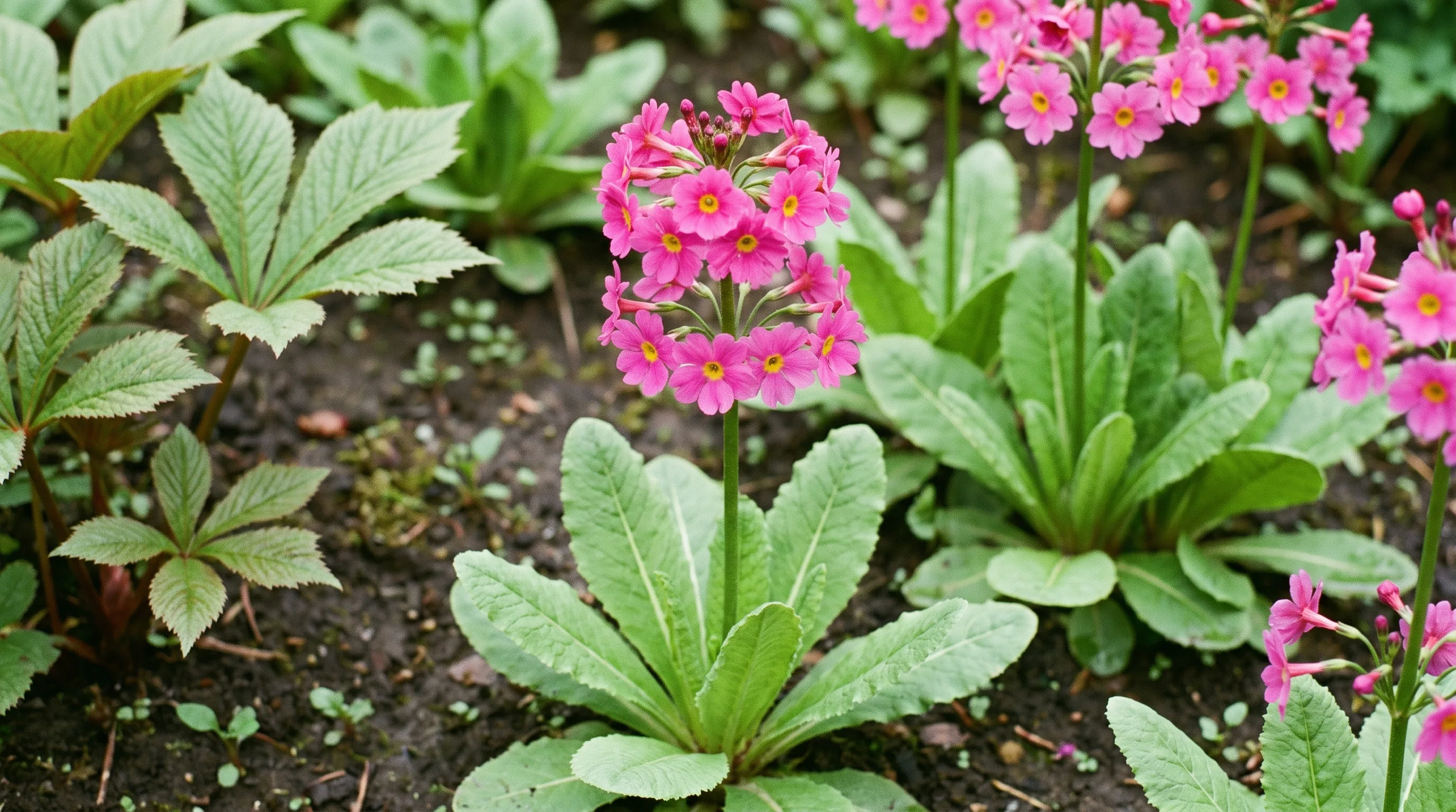 Primula Japonica growing in a UK garden setting