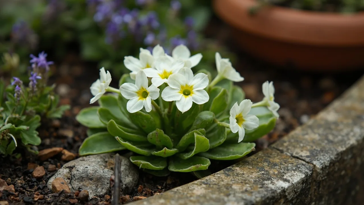 Primula × loiseleurii (Loiseleur's primrose) documentary photo