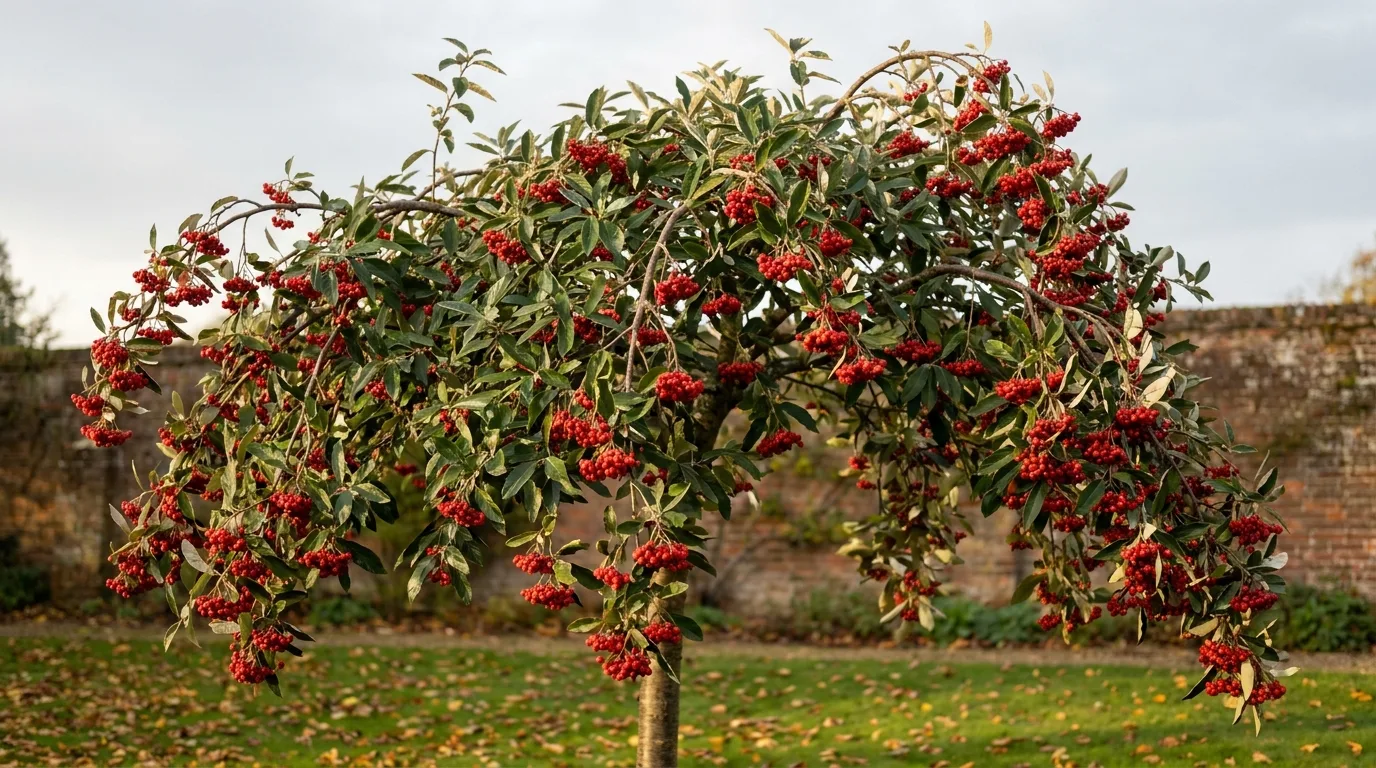Sorbus folgneri (Folgner's whitebeam) in full autumn berry