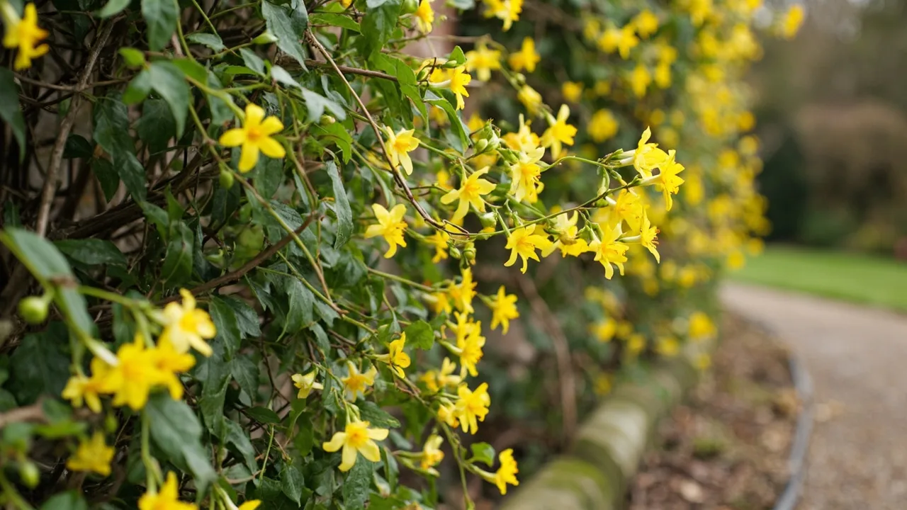 A-Z production: Winter Jasmine (Jasminum nudiflorum)